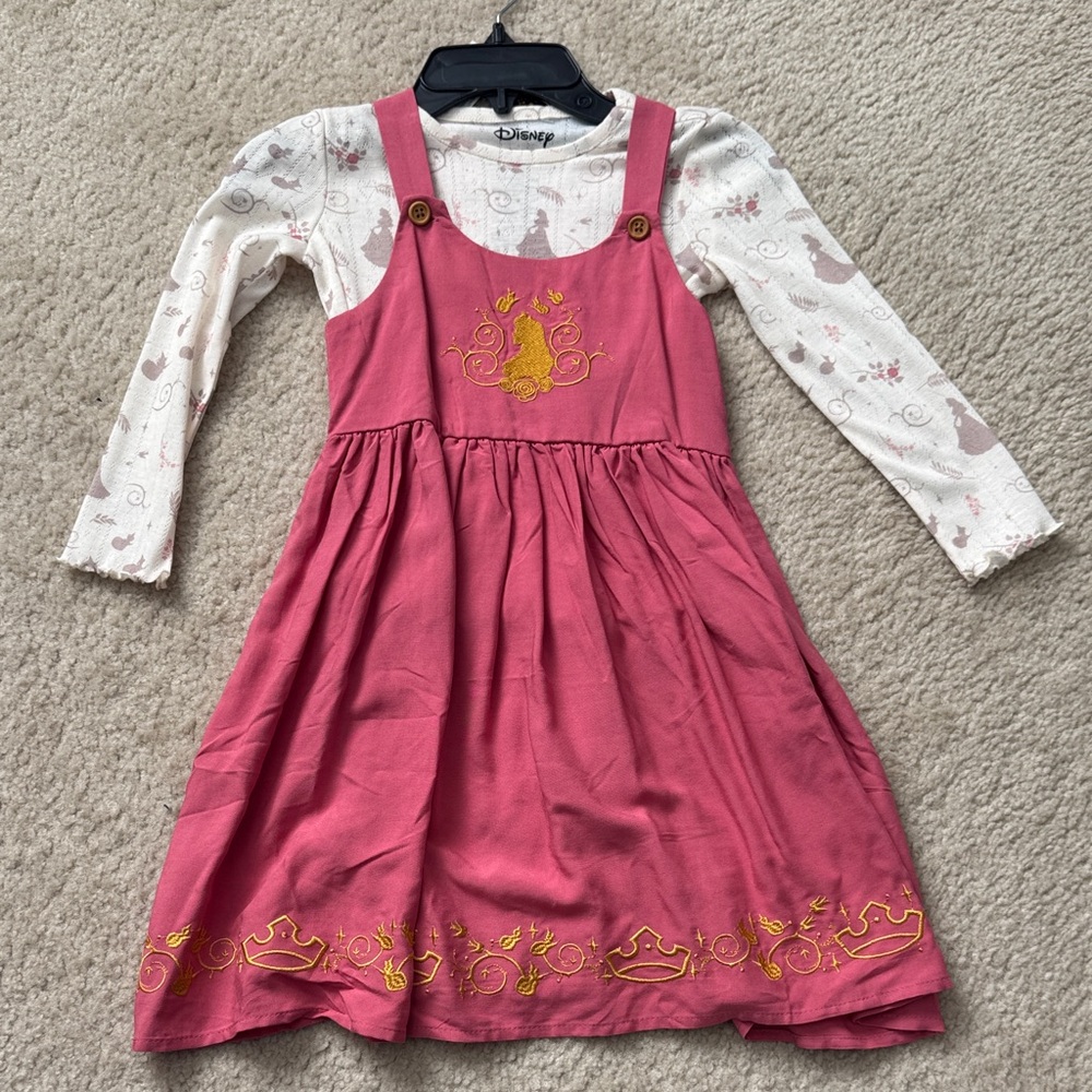 NWT Box Lunch Disney Princess Sleeping Beauty Pink Dress Gold Accents - size 4